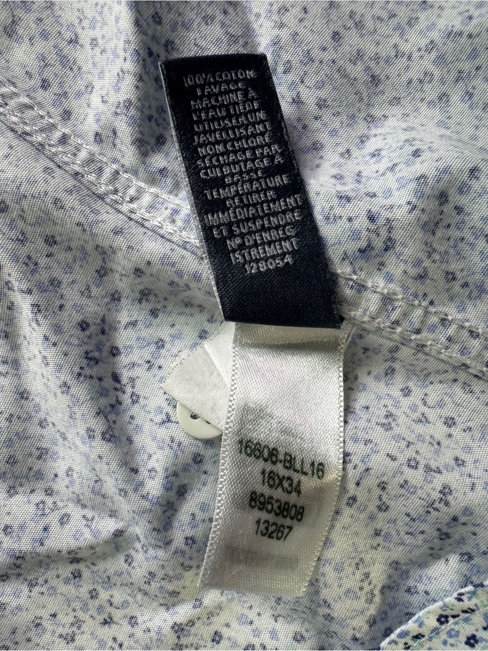 Bonobos Slim Fit Floral Print Dress Shirt Blue/White Men’s 16/34 - Picture 13 of 16